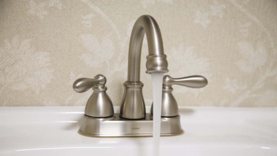 Faucet and flowing water